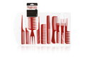 HAIR CARE set hrebeňov na vlasy 10 ks červený