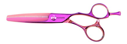 KYONE 610-5,5" Pink eflačné kadernícke nožnice - 40 zubov