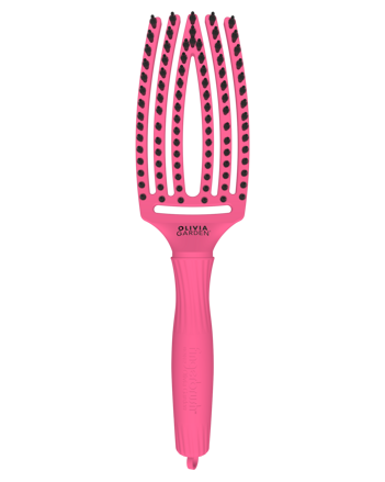 OLIVIA GARDEN Finger Brush Hot Pink kefa na vlasy masážna 6-radová stredná