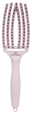 OLIVIA GARDEN Finger Brush Pastel Pink kefa na vlasy masážna 6-radová stredná