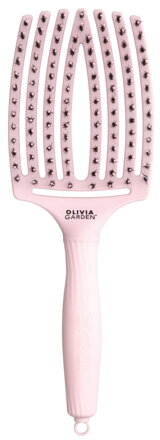 OLIVIA GARDEN Finger Brush Pastel Pink kefa na vlasy masážna 8-radová veľká