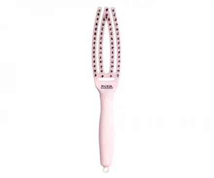 OLIVIA GARDEN Finger Brush Pastel Pink kefa na vlasy masážna 4-radová malá