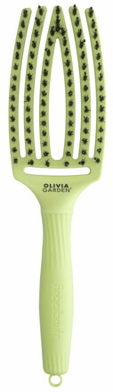 OLIVIA GARDEN Finger Brush Green Pistachio kefa na vlasy masážna 6-radová stredná