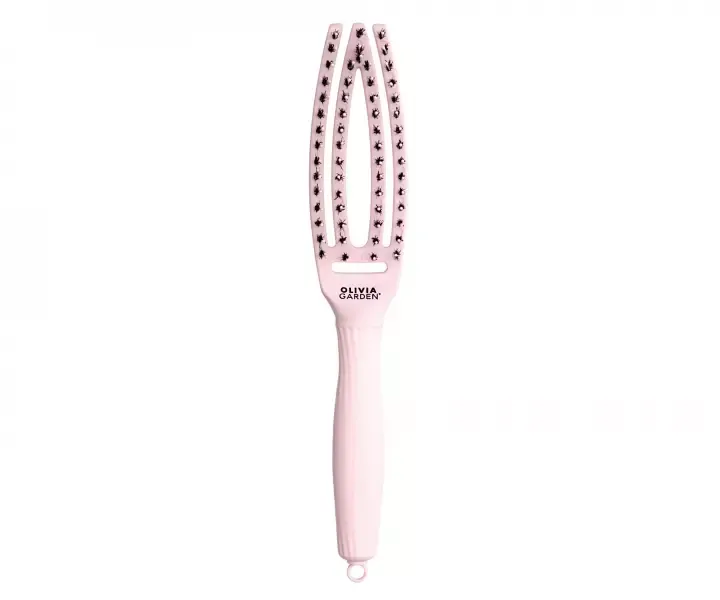 OLIVIA GARDEN Finger Brush Pastel Pink kefa na vlasy masážna 4-radová malá OLIVIA GARDEN Finger Brush Pastel Pink kefa na vlasy masážna 4-radová malá