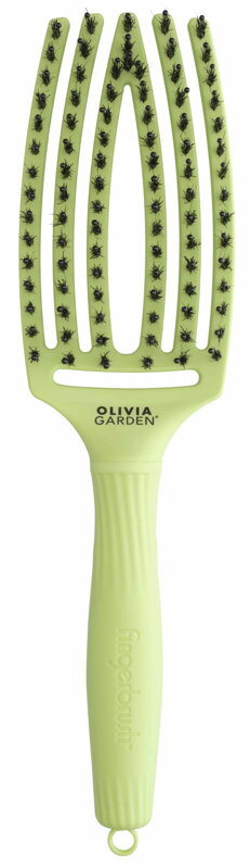 OLIVIA GARDEN Finger Brush Green Pistachio kefa na vlasy masážna 6-radová stredná OLIVIA GARDEN Finger Brush Green Pistachio kefa na vlasy masážna 6-radová stredná