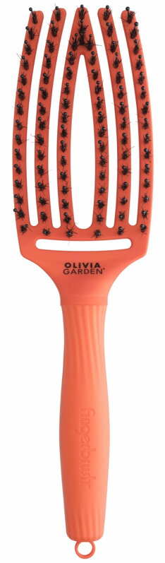 OLIVIA GARDEN Finger Brush Orange Spritz kefa na vlasy masážna 6-radová stredná OLIVIA GARDEN Finger Brush Orange Spritz kefa na vlasy masážna 6-radová stredná