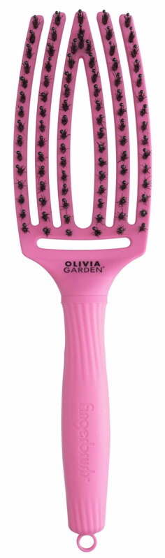 OLIVIA GARDEN Finger Brush Pink Granita kefa na vlasy masážna 6-radová stredná OLIVIA GARDEN Finger Brush Pink Granita kefa na vlasy masážna 6-radová stredná