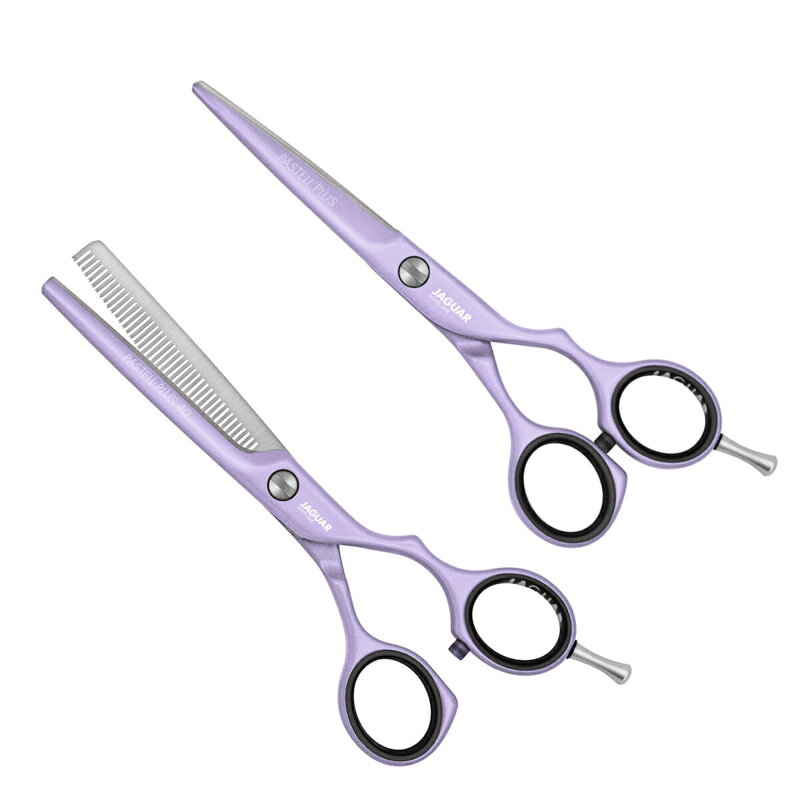 JAGUAR LAVENDER SET 5,5" slicovacie + efilačné nožnice + darčeky fén Calima a žehlička ST-600